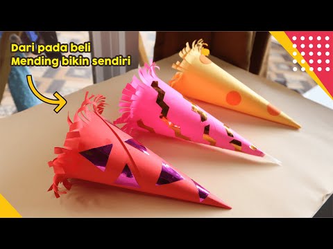 MEMBUAT TEROMPET DARI KERTAS, WOW SUARANYA KENCENG BANGET!, How to make terompet paper tutorial