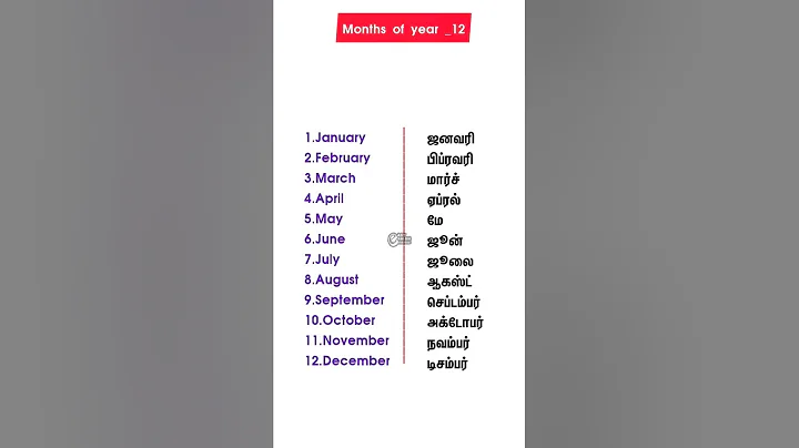 Months of year | ஆங்கில மாதங்கள் #shorts #grammar #english #spokenenglish