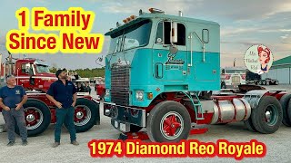 1 Family Since New Prouse Transport s 1974 Diamond Reo Royale Cabover Semi Truck