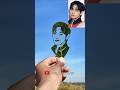 Bts V Realistic Leaf art Drawing 🍃😱#kimtaehyung #bts #btsv #punjabisong #haryanvisong #art