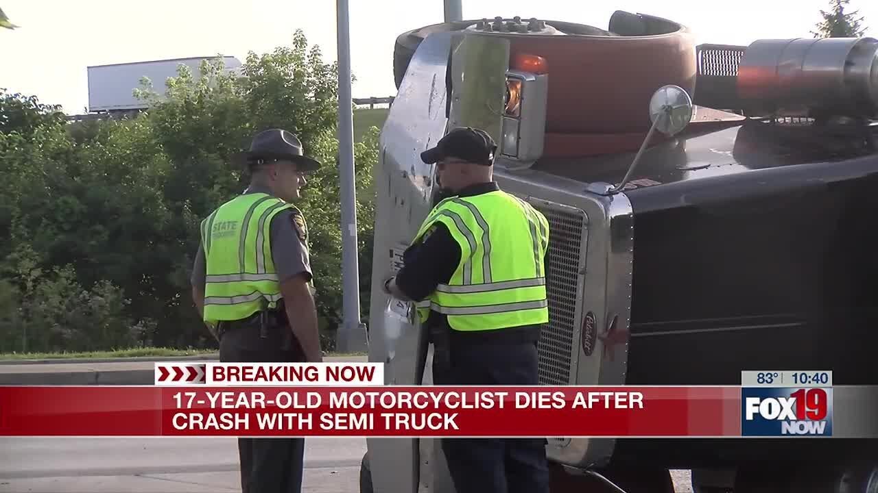 17-year-old motorcyclist dies after crash with semi truck - YouTube