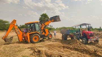 Eicher 548 Tractor with loaded Trolley Pulling | Jcb 3DX Machine | Tractor videos | Jcp
