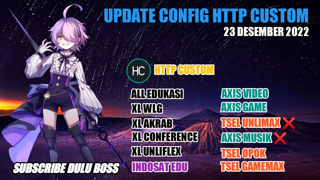 Update Config http custom Axis Game, Axis XL Edukasi, XL Akrab, Flex