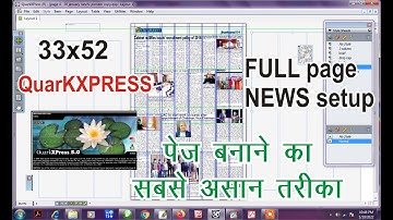 QUARKXPRESS FULL PAGE NEWS SETUP, क्वार्क एक्सप्रेस में पेज बनाने का आसान तरीका Quarkxpress tutorial