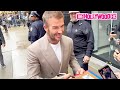 David Beckham Is In A Really Good Mood &amp; Signs Autographs For Fans At Good Morning America In N.Y.