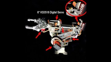 KJH 6DOF DIY RC Robot Arm Gripper Educational Robot Kit With 3518 Digital Servo