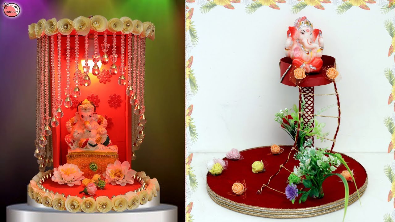 4 Beautiful Ganapati Decorartion Ideas For Home !!!