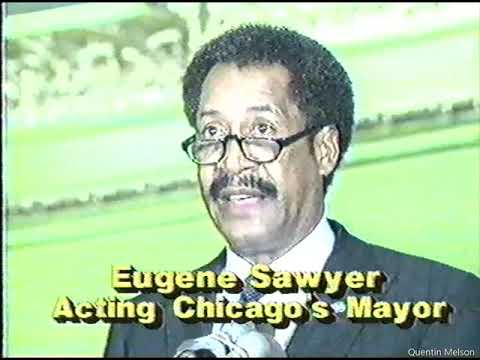 Chicago Mayor Eugene Sawyer Honors Martin Luther King at the First Church of Deliverance (1988)