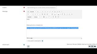 Creating a clickable link in Moodle Forum