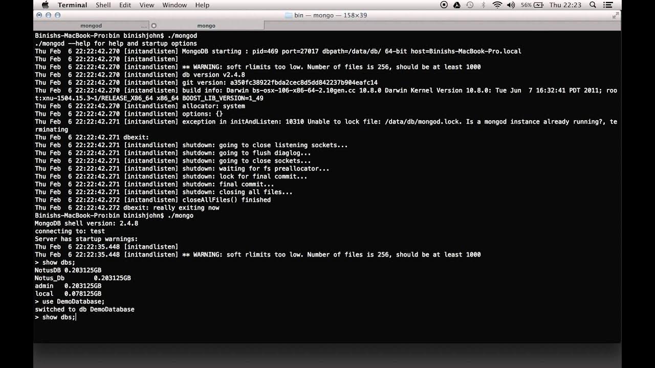 MongoDB - Create and Drop Database - YouTube