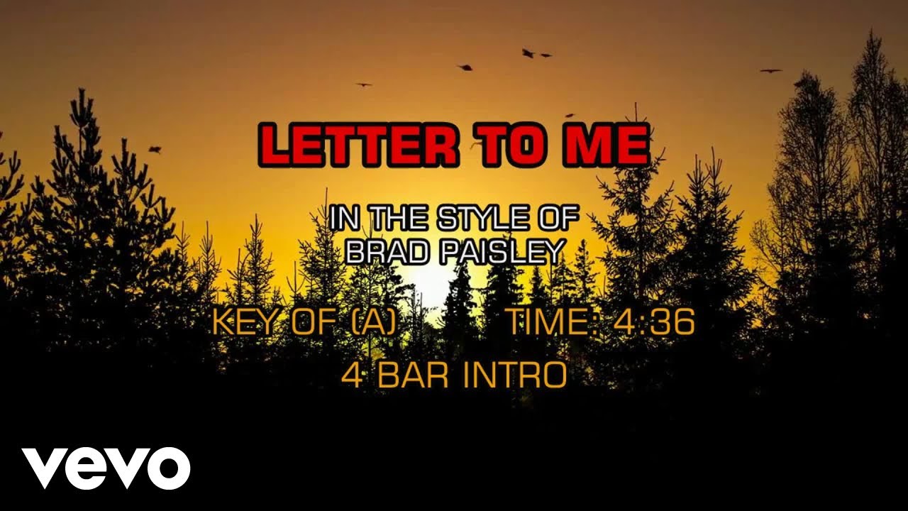Brad Paisley Letter To Me (Karaoke) YouTube