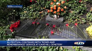 Memorial service at Cave Hill Cemetery remembering Muhammad Ali