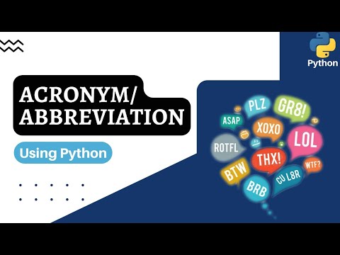 Acronym/Abbreviation Using python ||Python programming|| Easy programs ...