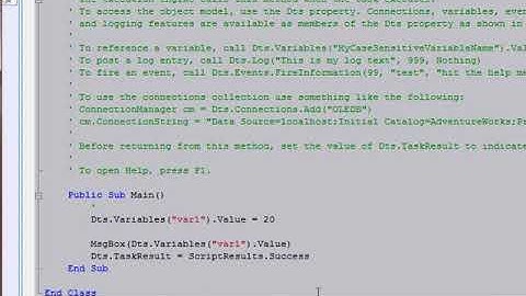 SSIS Using Variables in Script Tasks