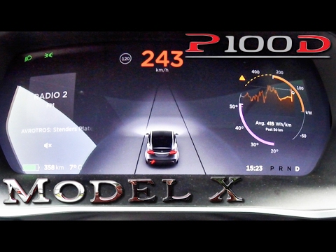 Tesla Model X P100D LUDICROUS Acceleration 0-242 km/h by AutoTopNL
