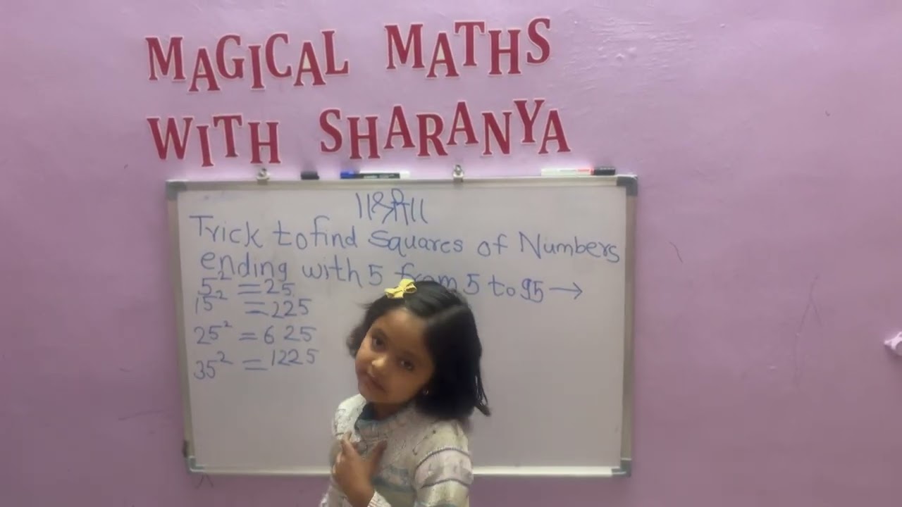 Trick to find squares numbers ending with 5 from 5 to 95