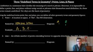 Introduction Undefined Terms