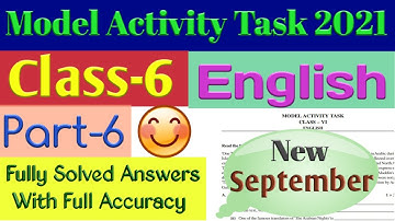 Model activity task class 6 English part 6 || Class 6 English Model Activity Task #ModelActivityTask