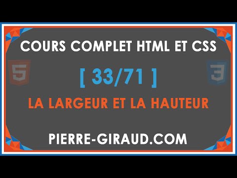 COURS COMPLET HTML ET CSS [33/71] - Largeur et hauteur en CSS