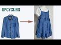 DIY청남방 리폼(성인)/Upcycling Denim  Shirt(adult)/아이들것도 가능/Also available for children/끈 원피스/Dress