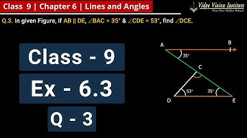 Class 9 Maths, Exercise 6.3 - Q 3 🌟 Lines and Angles 🌟 NCERT, CBSE 🎯