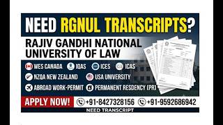 How to Apply Transcript From Rajiv Gandhi National University of Law (RGNUL) Transcript WES,IQAS#wes