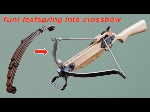 Make powerful mini crossbow from old rusty leafspring | turn rusty leafspring into steel crossbow