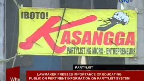 Lawmaker presses importance of educating public on pertinent information partylist system