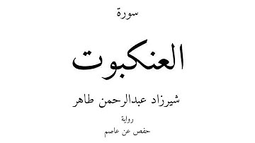 29 - القرآن الكريم - سورة العنكبوت - شيرزاد عبدالرحمن طاهر