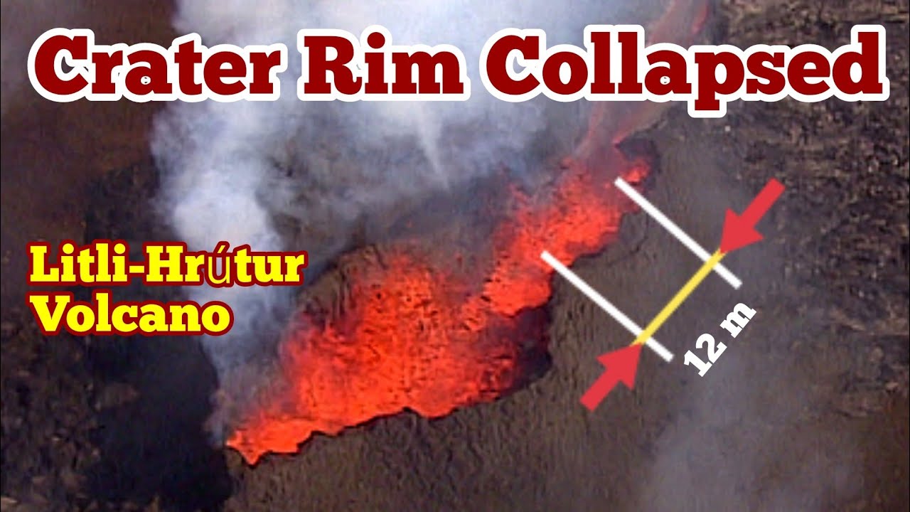 Dead Volcano Rim Crater Rim Collapsed In Litli-Hrútur Volcano, Iceland Fagradalsfjall ...