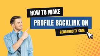 How To Create Profile Backlink On Renderosity | Step by Step SEO Linkbuilding screenshot 3