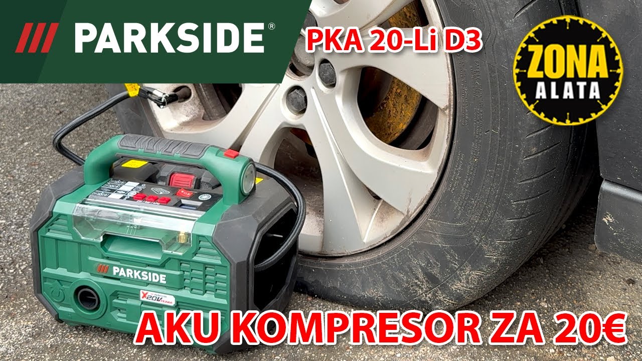 Parkside PKA 20-Li D3 – Test i recenzija kompresor pumpa za gume! Vredi li ovaj aku model?