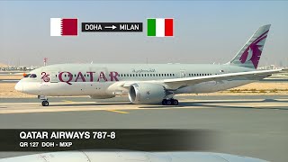 GREAT SERVICE, NARROW SEATS! | Qatar Airways 787-8 | Doha ✈ Milan MXP | Economy