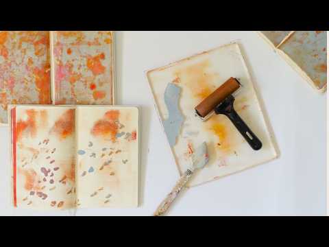 Experimental gel plate printing (in my sketchbook)