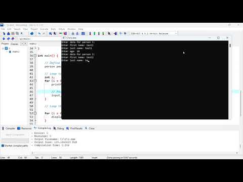 C 18: Define, initialize from user input, and display structures