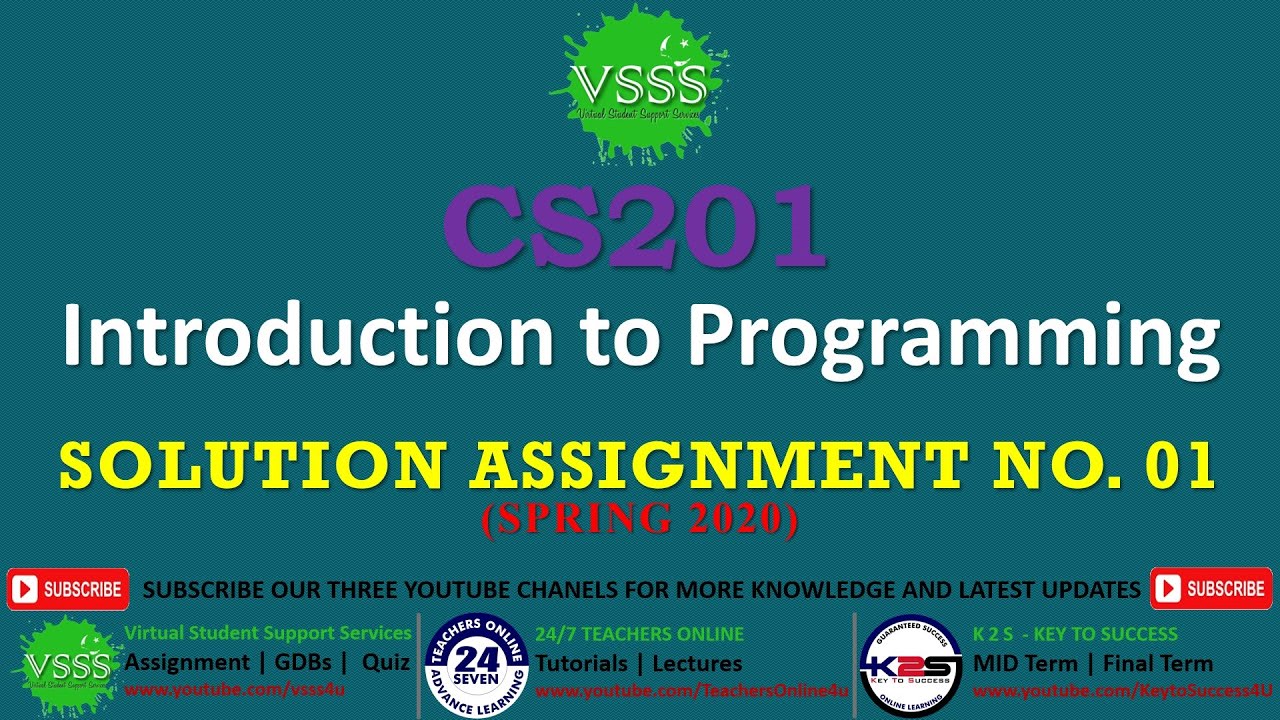 cs201 introduction to programming assignment 1