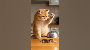 Shocking! 😱😱The cat sets a trap and waits in silence やばすぎ！😱猫は罠を仕掛けて静かに待っている  #cat ##Pet#Beauty