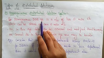 Distributed Database | Types | Distributed Systems | Lec-65 | Bhanu Priya