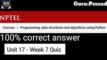 NPTEL python quiz assignment solution of week 7