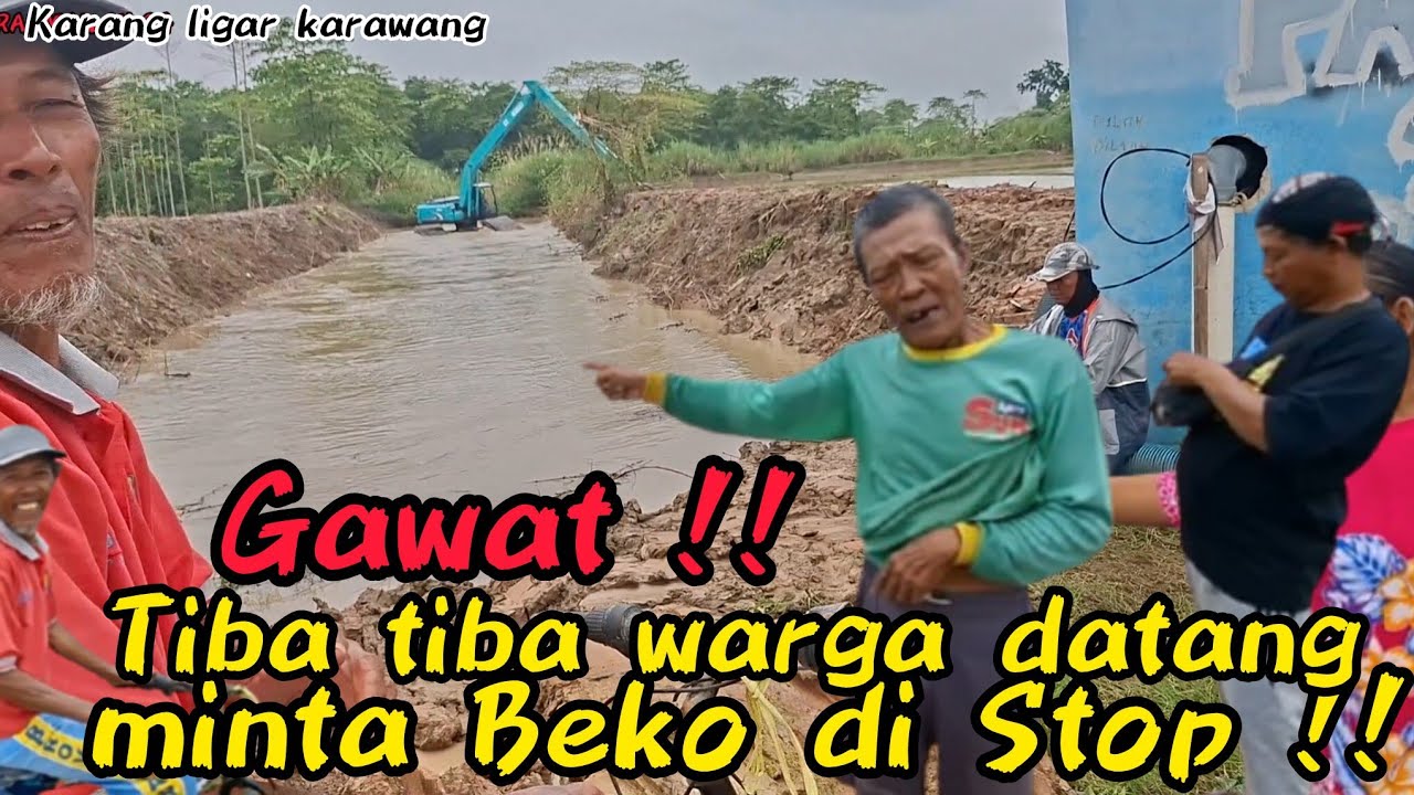 Wow‼️Tiba tiba Warga Minta Beko Berhenti Karena Sampah Numpuk di jembatan karang ligar #kdm