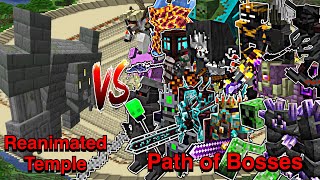 Minecraft |Mobs Battle| 10 Reanimated Temple VS Path of Bosses