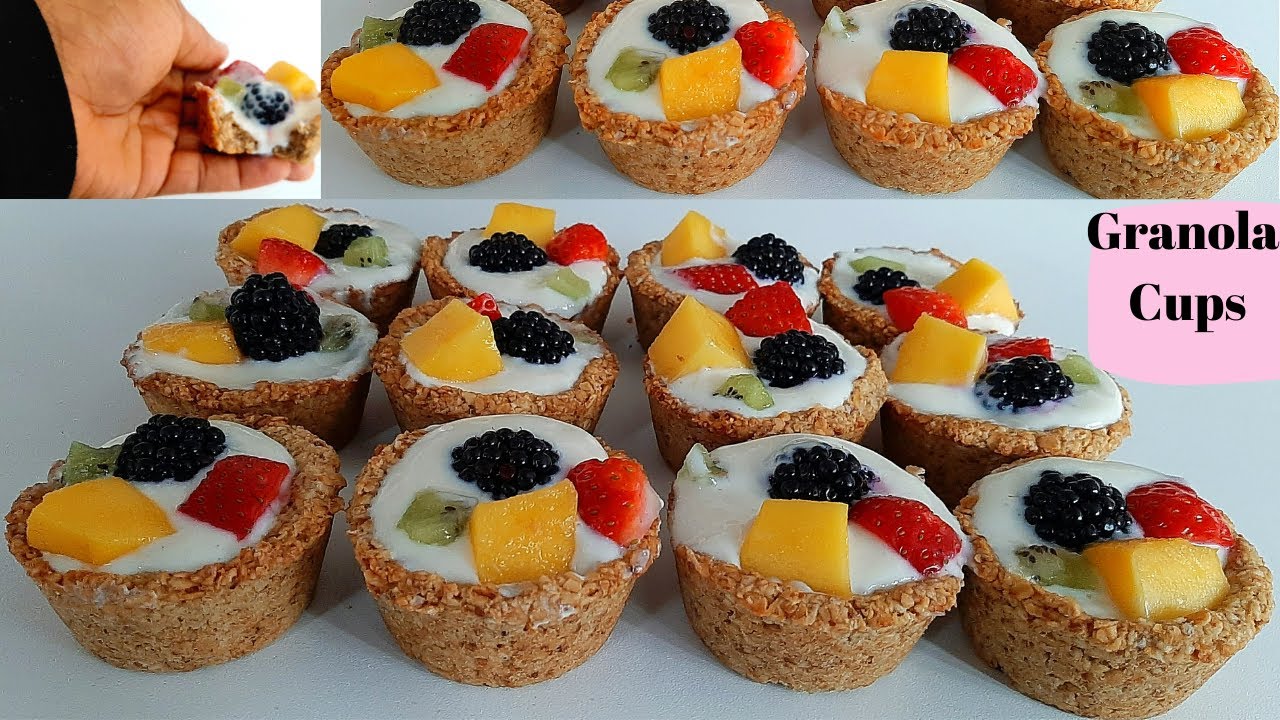 Low Calorie Breakfast Granola Cups Recipe YouTube