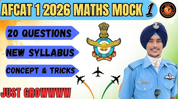 AFCAT 1 2026 MATH  MOCK TEST 1   I exam level I  @Justgrowwww