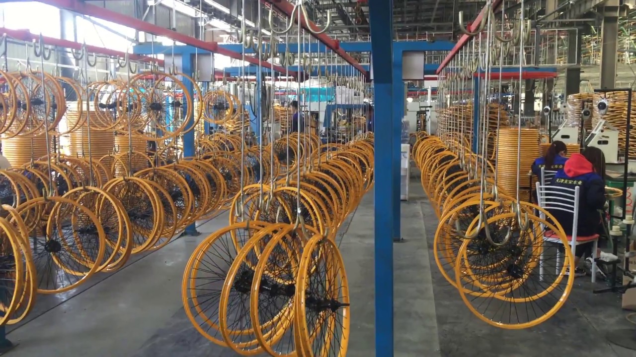 Bicycle factory wheel and rim production line Ocean Bicycle YouTube