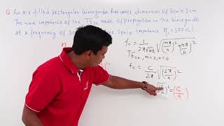 Impedance Rectangular Wave Guide Numerical Example