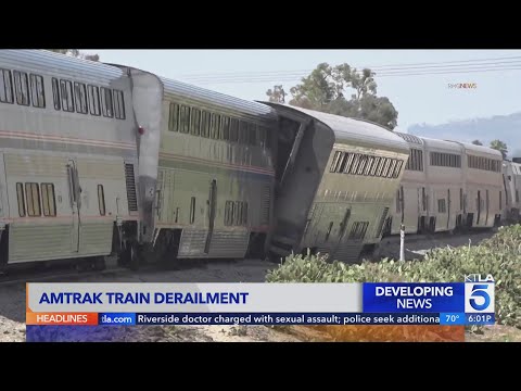 Passengers injured when Amtrak train derails after hitting truck in Moorpark