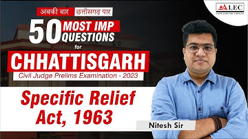Most IMP MCQs of Specific Relief Act for Chhattisgarh Civil Judge Prelims Exam - 23 | CG Judiciary