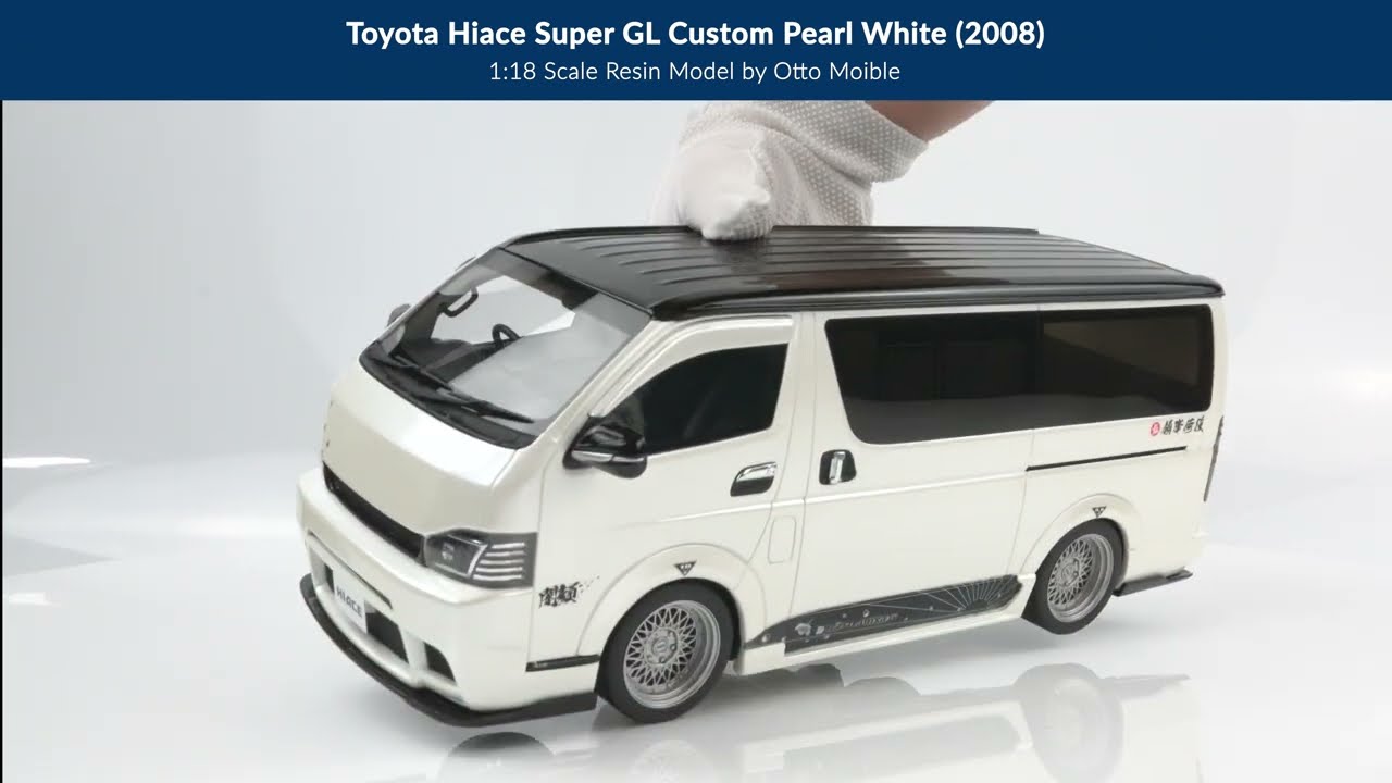 Otto Mobile - 1:18 Toyota Hiace Super GL Custom 2008 Pearl White