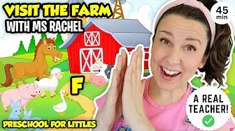 Learn Farm Animals with Ms Rachel | Animal Sounds, Old MacDonald Had A Farm | Videos for Toddlers