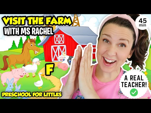 Learn Farm Animals with Ms Rachel | Animal Sounds, Old MacDonald Had A Farm | Videos for Toddlers class=